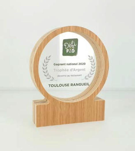 Trophée défi en chêne Made in France - 3