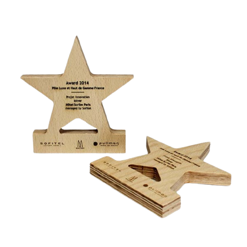 Trophée en bois Made in France - ETOILE