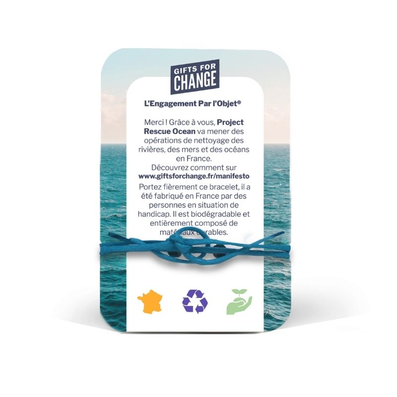Bracelet et médaillon en bois made in France  - Manifesto Océans - 2