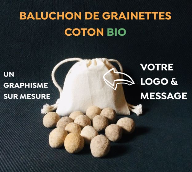Bombes à fleurs dans 1 baluchon en coton bio personnalisable - 5