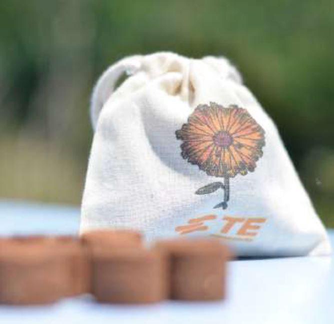 Bombes à fleurs dans 1 baluchon en coton bio personnalisable - 3