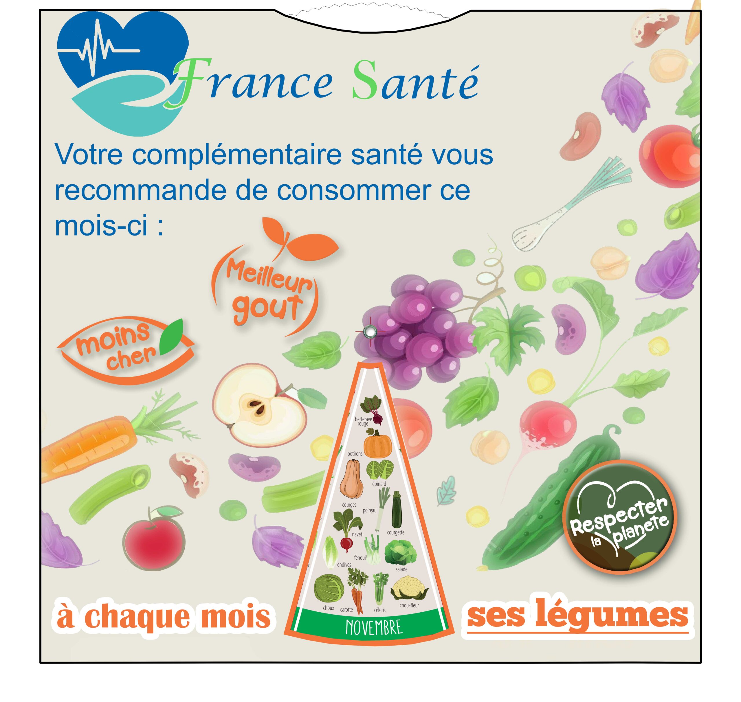 Disque spécial fruits et légumes de saison made in France