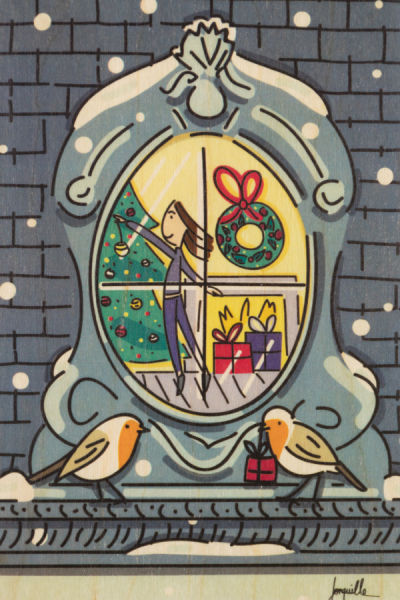 Carte de vœux made in France en bois d'érable - 13