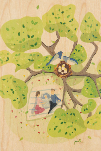 Carte de vœux made in France en bois d'érable - 9