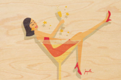 Carte de vœux made in France en bois d'érable - 1