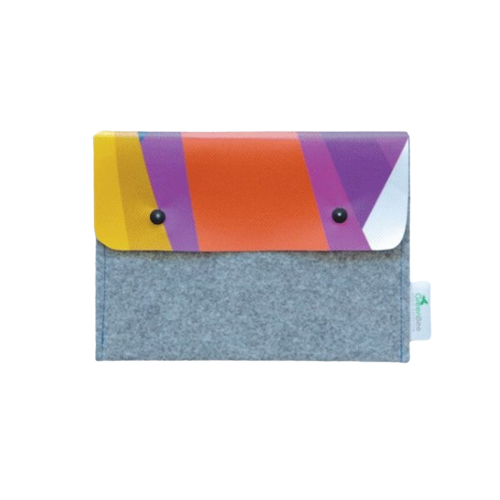 Pochette bi-matière en matières upcyclées made in France - COUSIN KEVIN