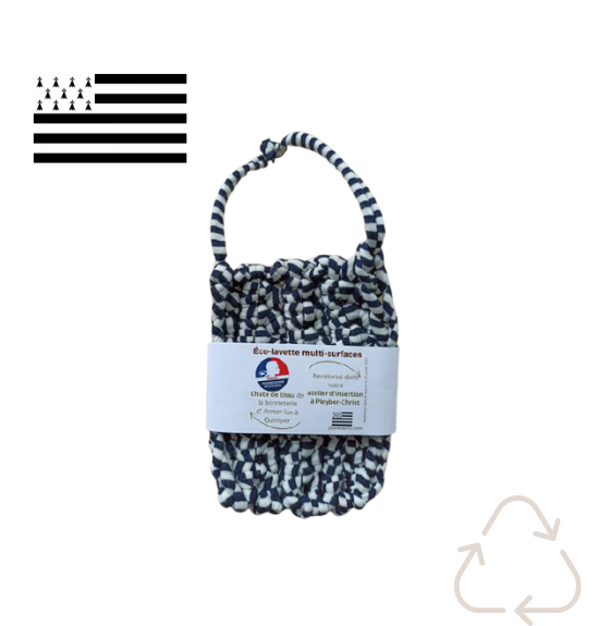 Eco lavette made in France en tissu recyclé