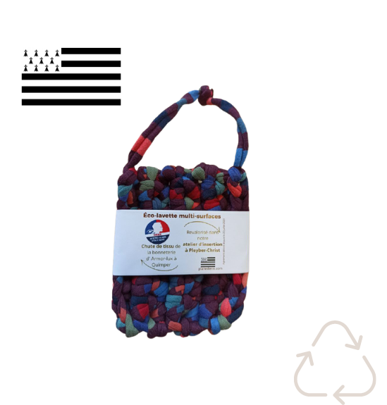 Pack de 2 éponges lavables made in France tissu recyclé - 2