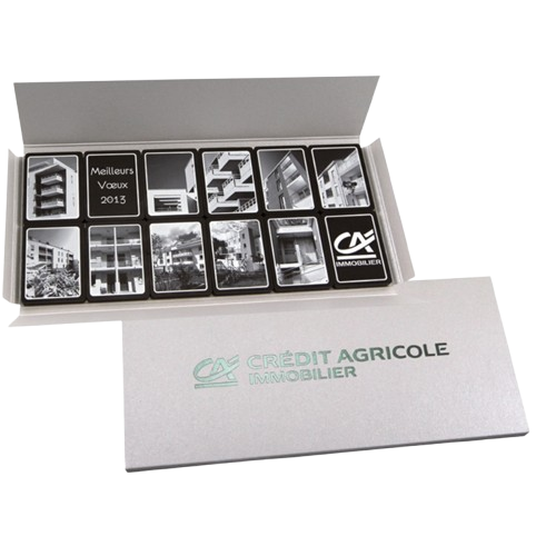 Etui/fourreau de chocolat noir personnalisable made in France