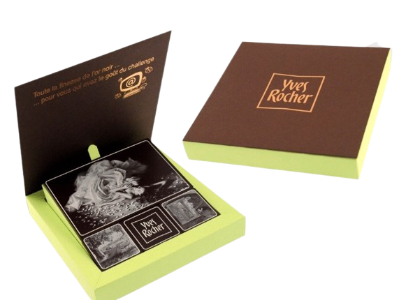 Petit Coffret aimanté 1 couche de chocolat noir made in France