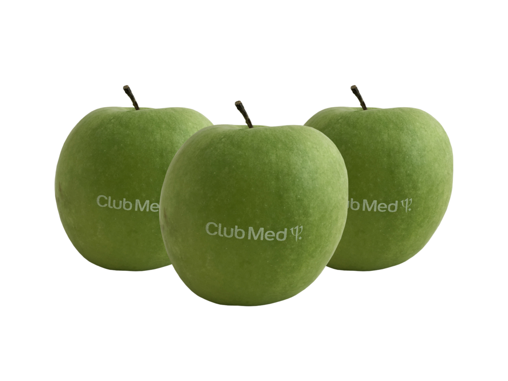 Pomme publicitaire - personnalisée avec une pâte alimentaire - 1