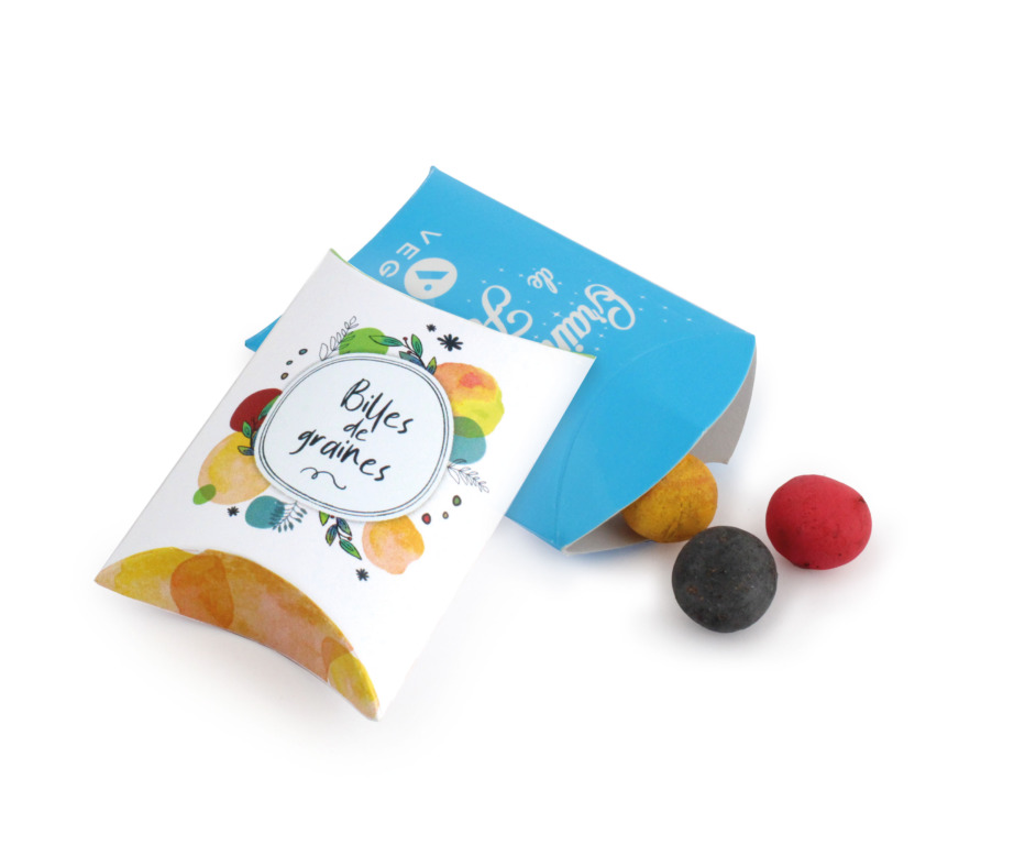 Berlingot 3 billes de graines - 50x80x20 mm