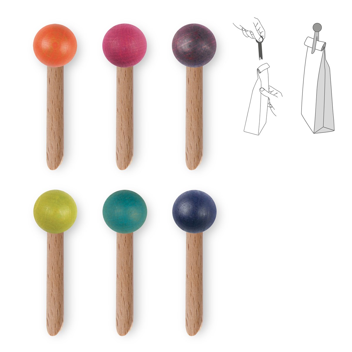 Pince à sachets made in France en bois - Pince mi - 3