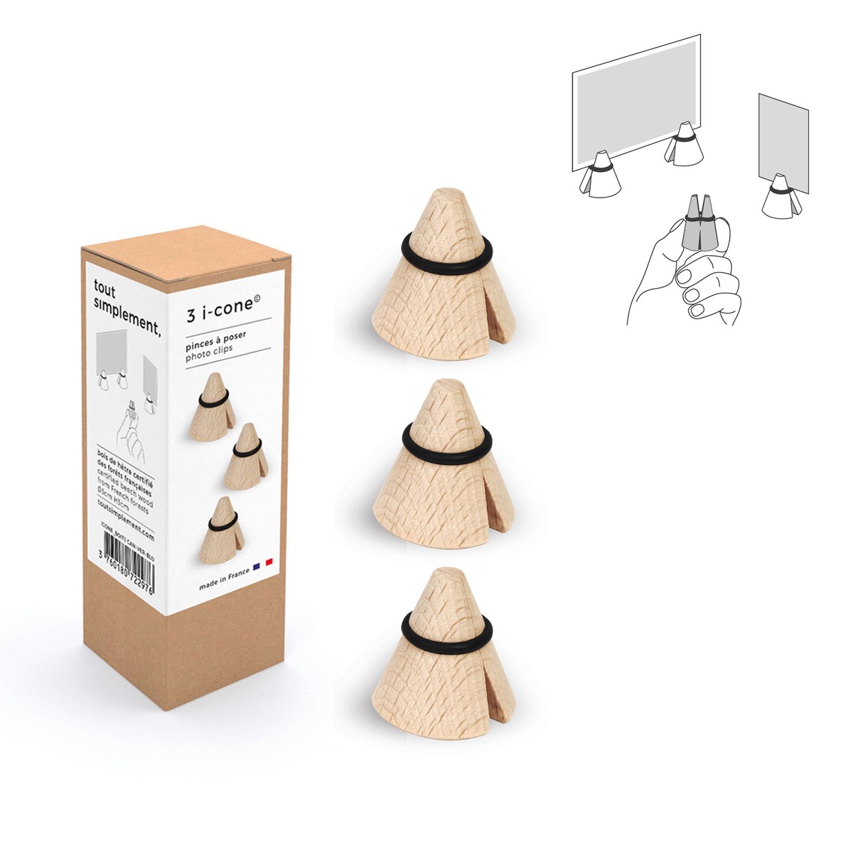 lot de Porte photos made in France en bois de hêtre i-cone - 2