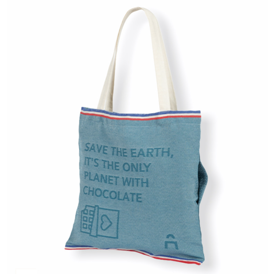 Tote bag poche tissage monochrome Jacquard