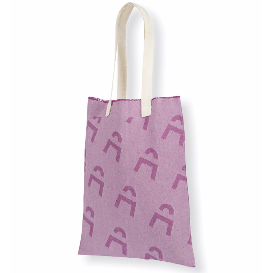 Tote bag franges tissage monochrome Jacquard