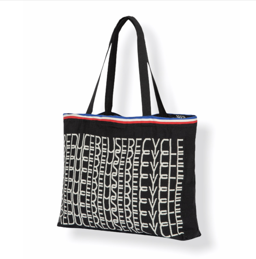 Cabas classique tissage bicolore Jacquard