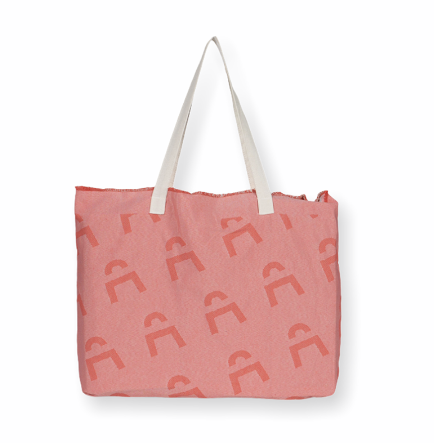 Cabas franges tissage monochrome Jacquard