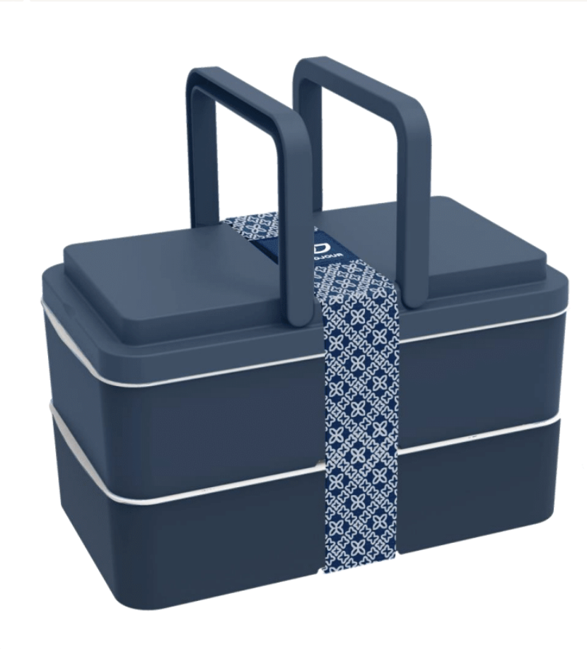 Lunchbox avec poignées 2 compartiments couleur unie