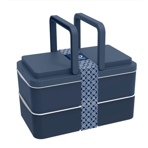 Lunchbox avec poignées 2 compartiments couleur unie