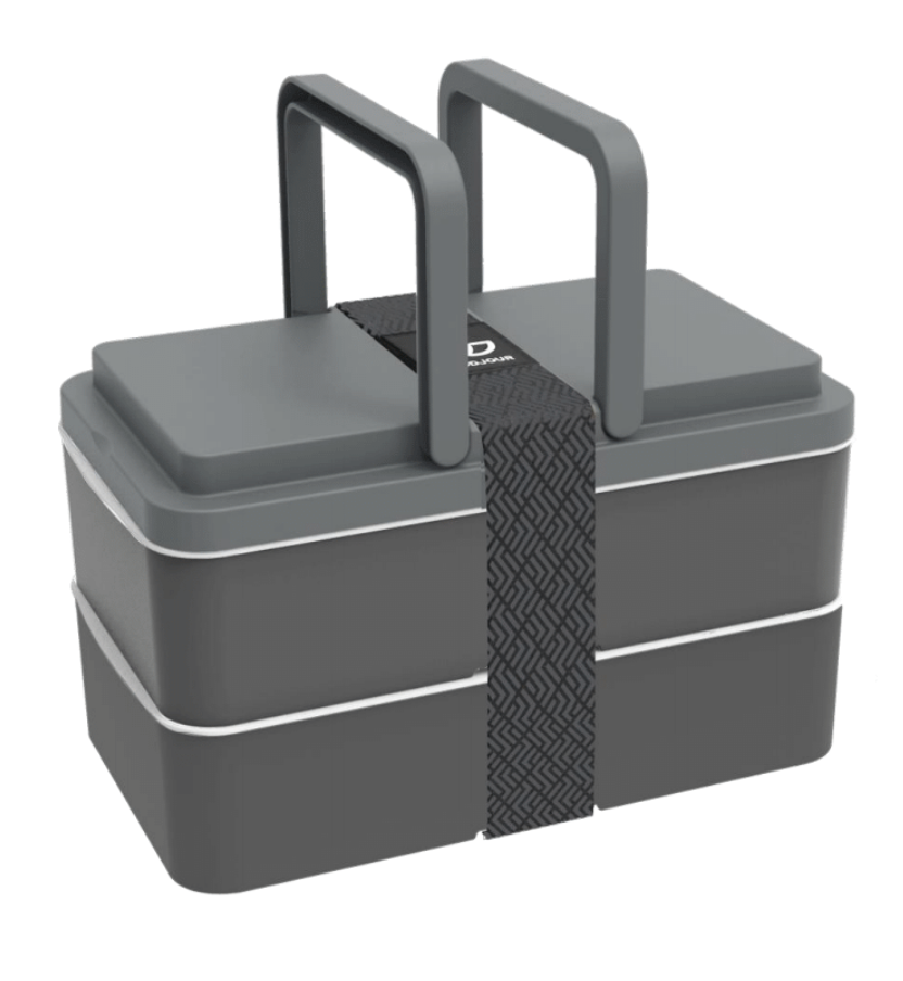 Lunchbox avec poignées 2 compartiments couleur unie - 3