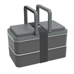 Lunchbox avec poignées 2 compartiments couleur unie - 3