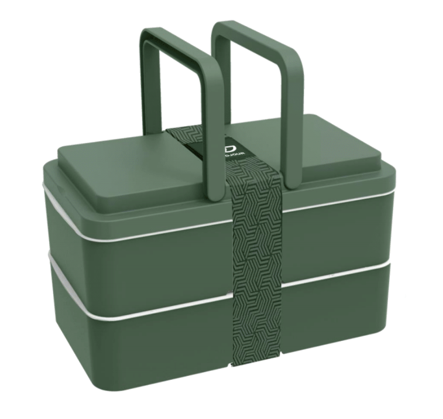 Lunchbox avec poignées 2 compartiments couleur unie - 4