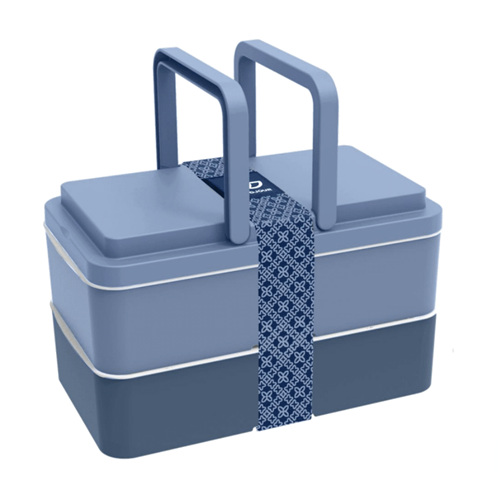 Lunchbox avec poignées 2 compartiments bicolore