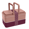 Lunchbox avec poignées 2 compartiments bicolore - 2