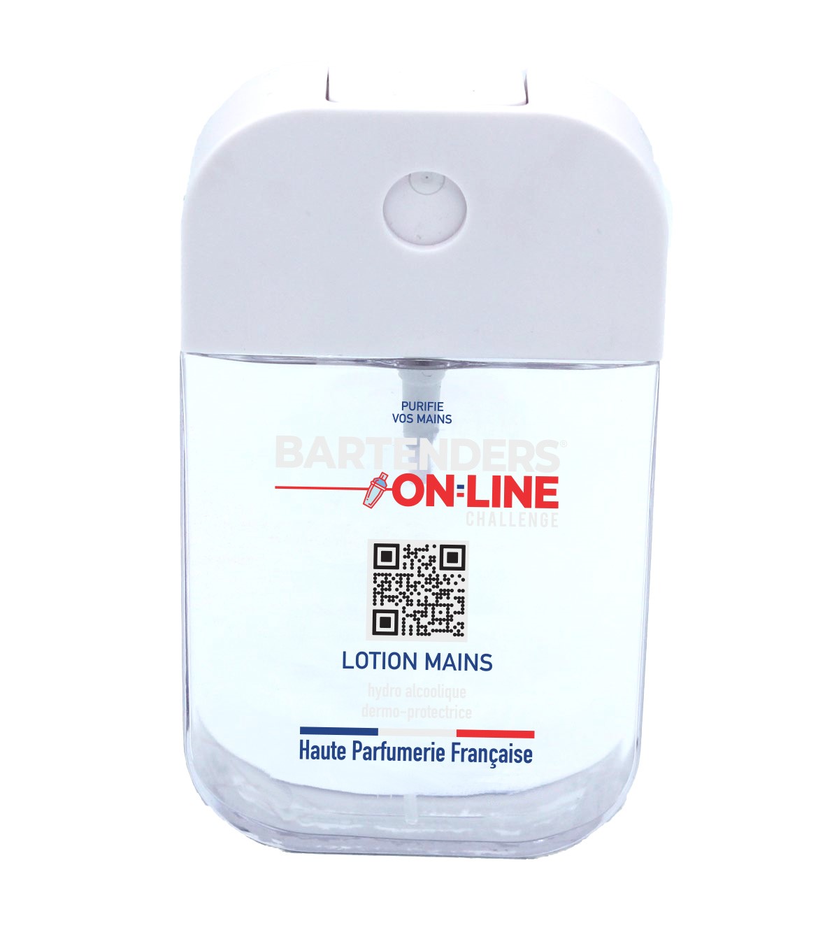 Spray lotion hydroalcoolique fabriquée en France et personnalisable