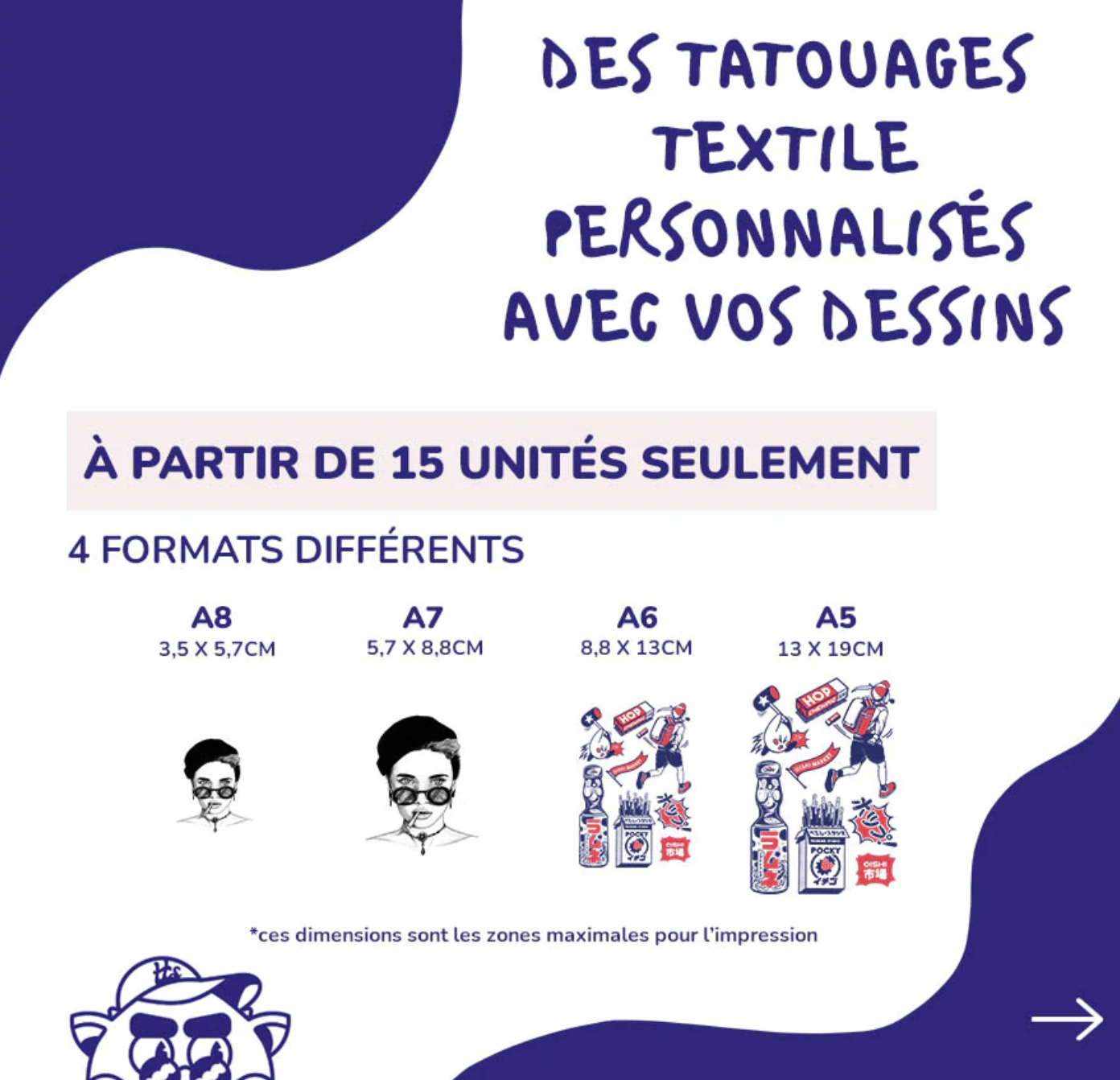 Planche de tattoo pour créer ses propres visuels Made in France