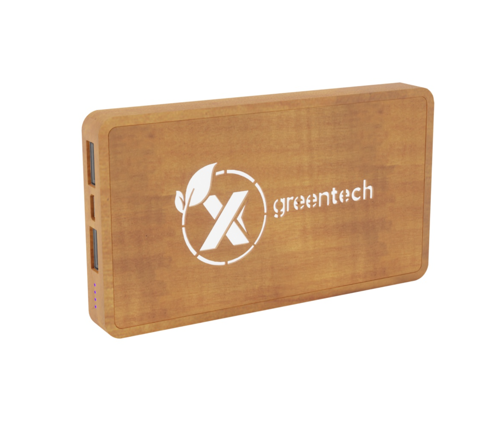 Powerbank en bois d'érable avec logo lumineux