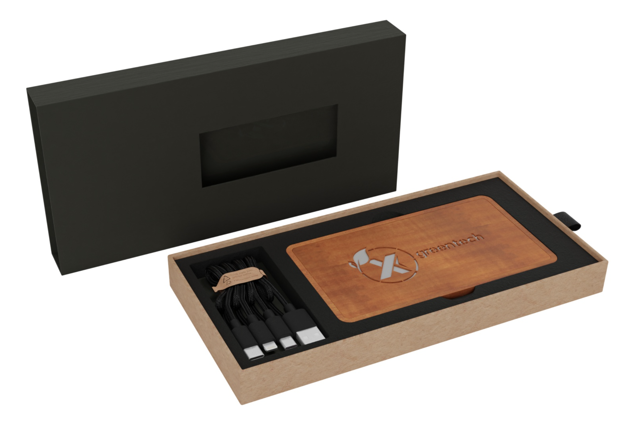 Powerbank en bois d'érable avec logo lumineux - 2