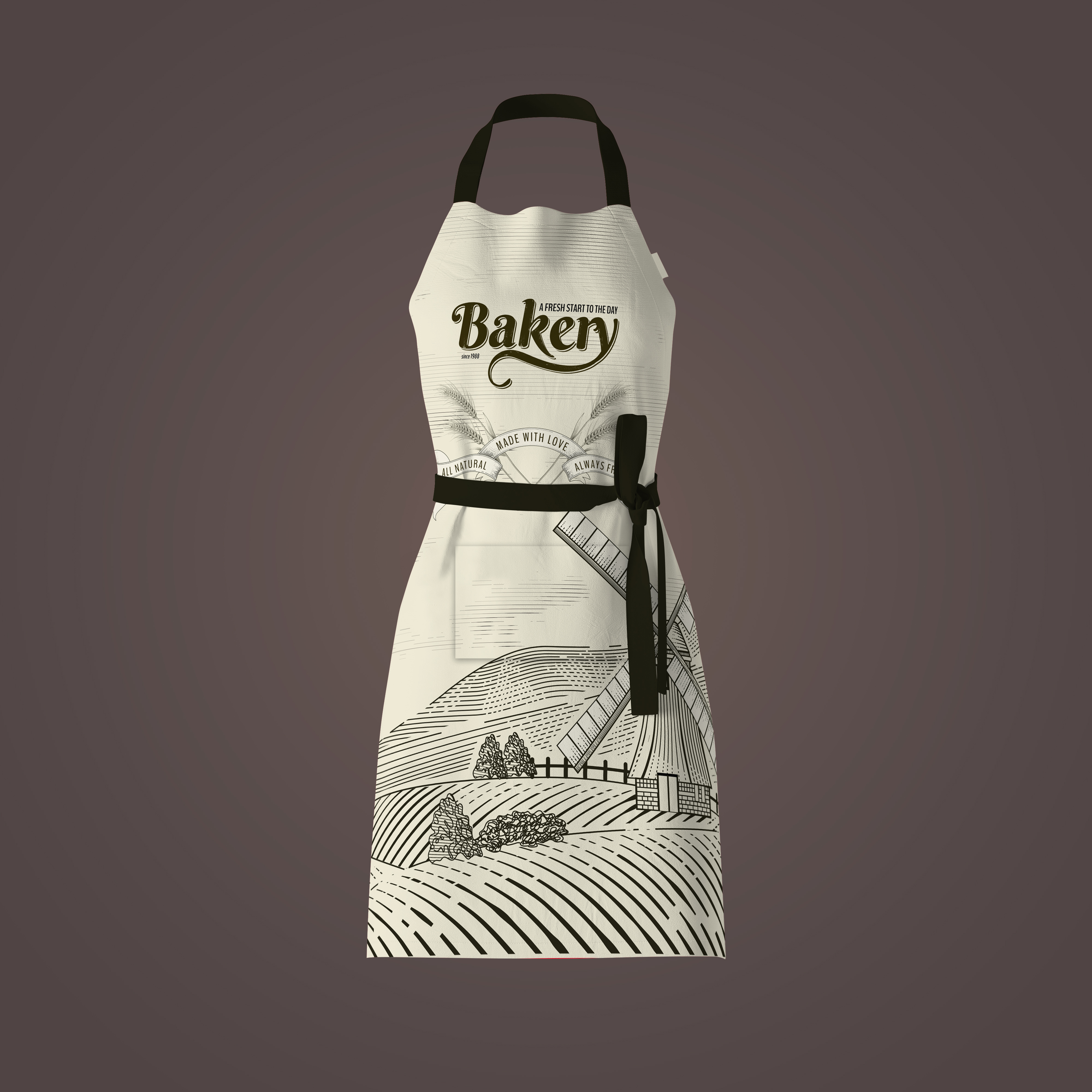 Tablier en coton Made in France - Impression quadri sur-mesure - 2