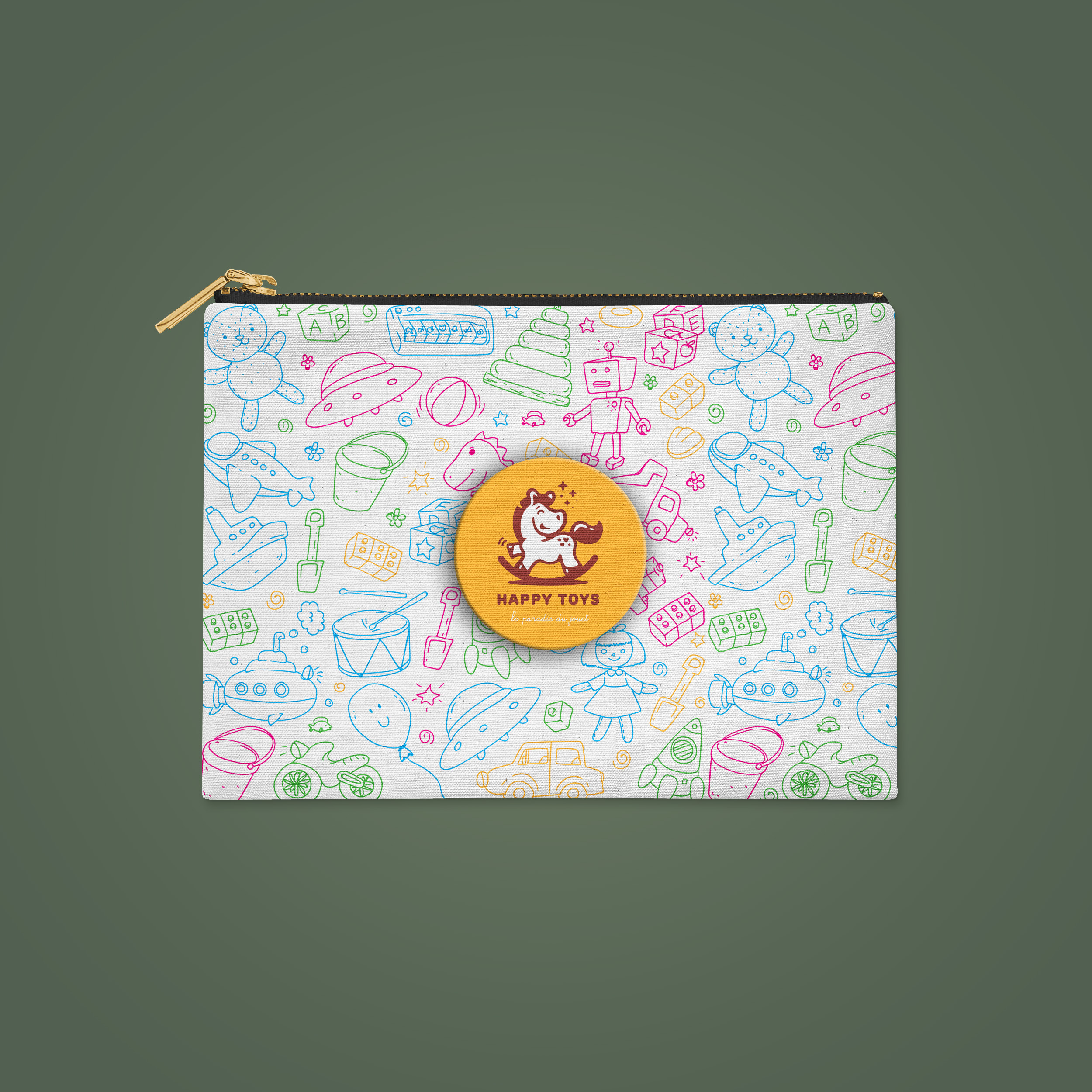 Trousse plate en coton - Impression quadri sur-mesure - 2