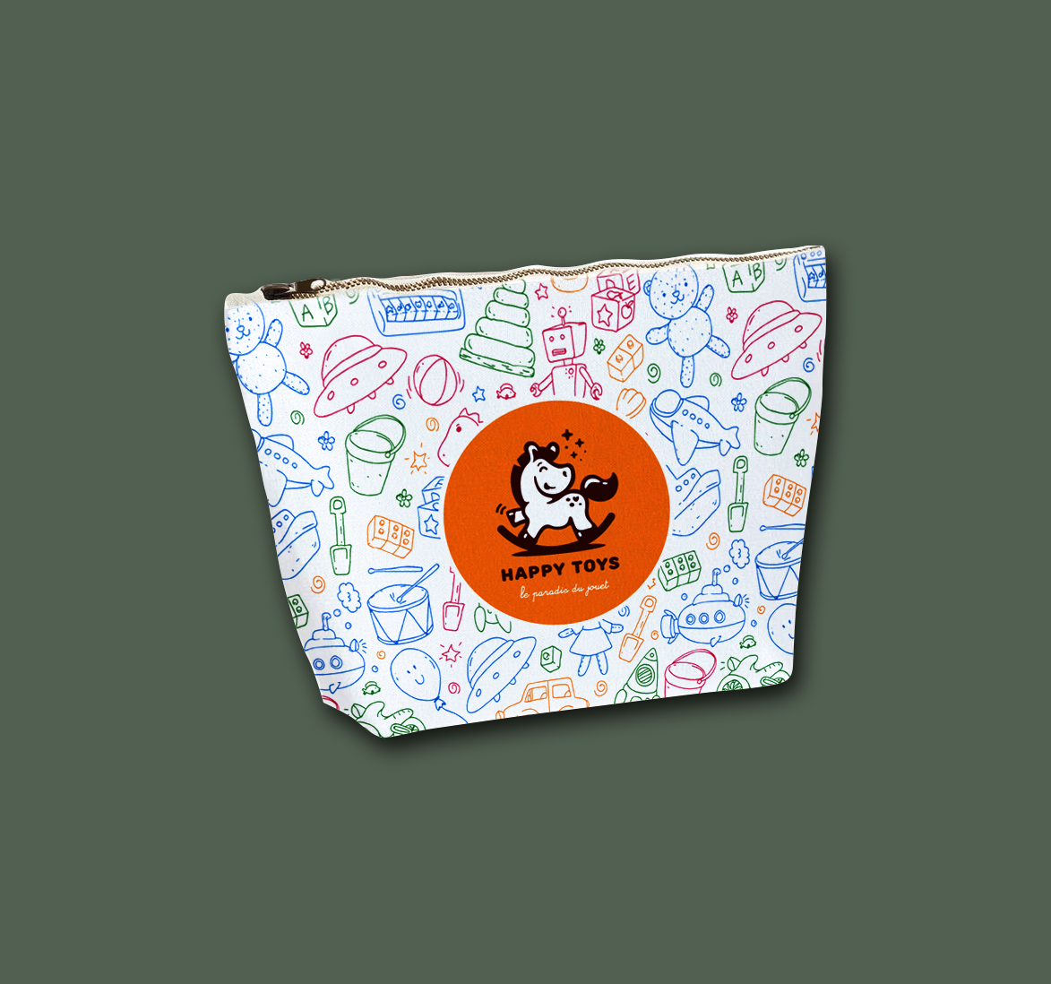 Trousse avec soufflet en coton - Impression quadri sur-mesure - 5