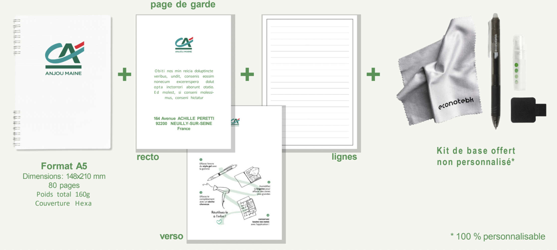 Cahier format A4 Made in France réutilisable à l'infini - 2