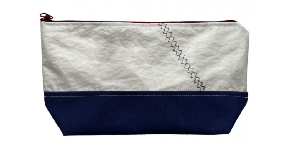 Pochette voyage en voile de bateau upcyclée Made in France