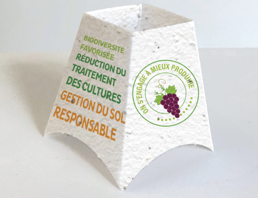 Collerette pyramidale en papier ensemencé Made in France - 4