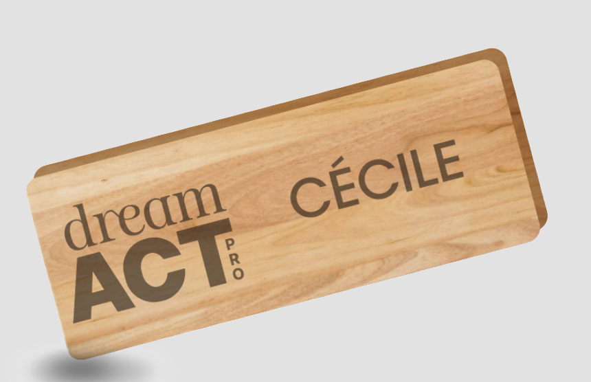 Badge en bois rectangle Made in France - 2