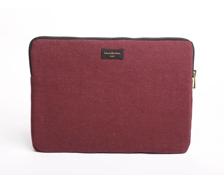 Pochette ordinateur 14-16 pouces en coton recyclé ou denim upcyclé - 3