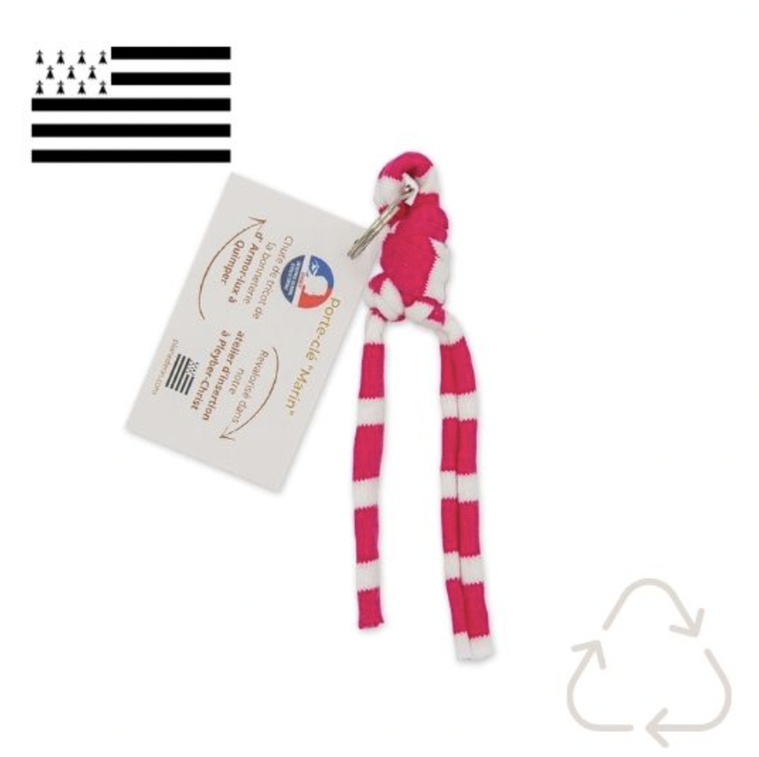 Porte-clé marin "noeud en bouteille" couleur de l'océan - 2