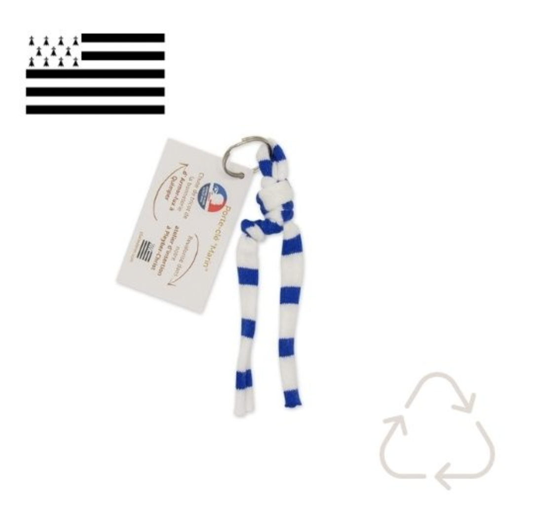 Porte-clé marin "noeud en bouteille" couleur de l'océan - 3