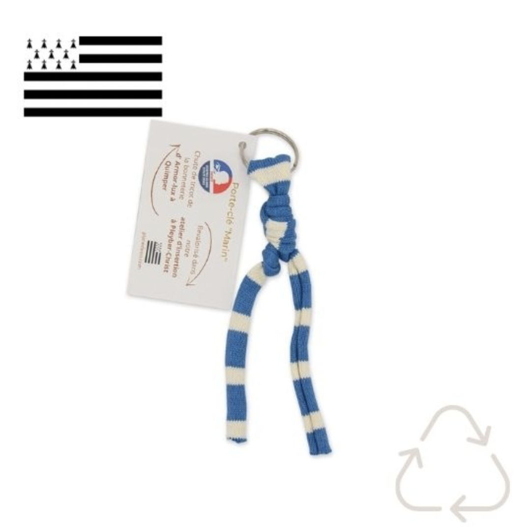 Porte-clé marin "noeud en bouteille" couleur de l'océan - 4