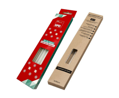 Set de 4 pailles en verre tricolore avec brosse de nettoyage - 2