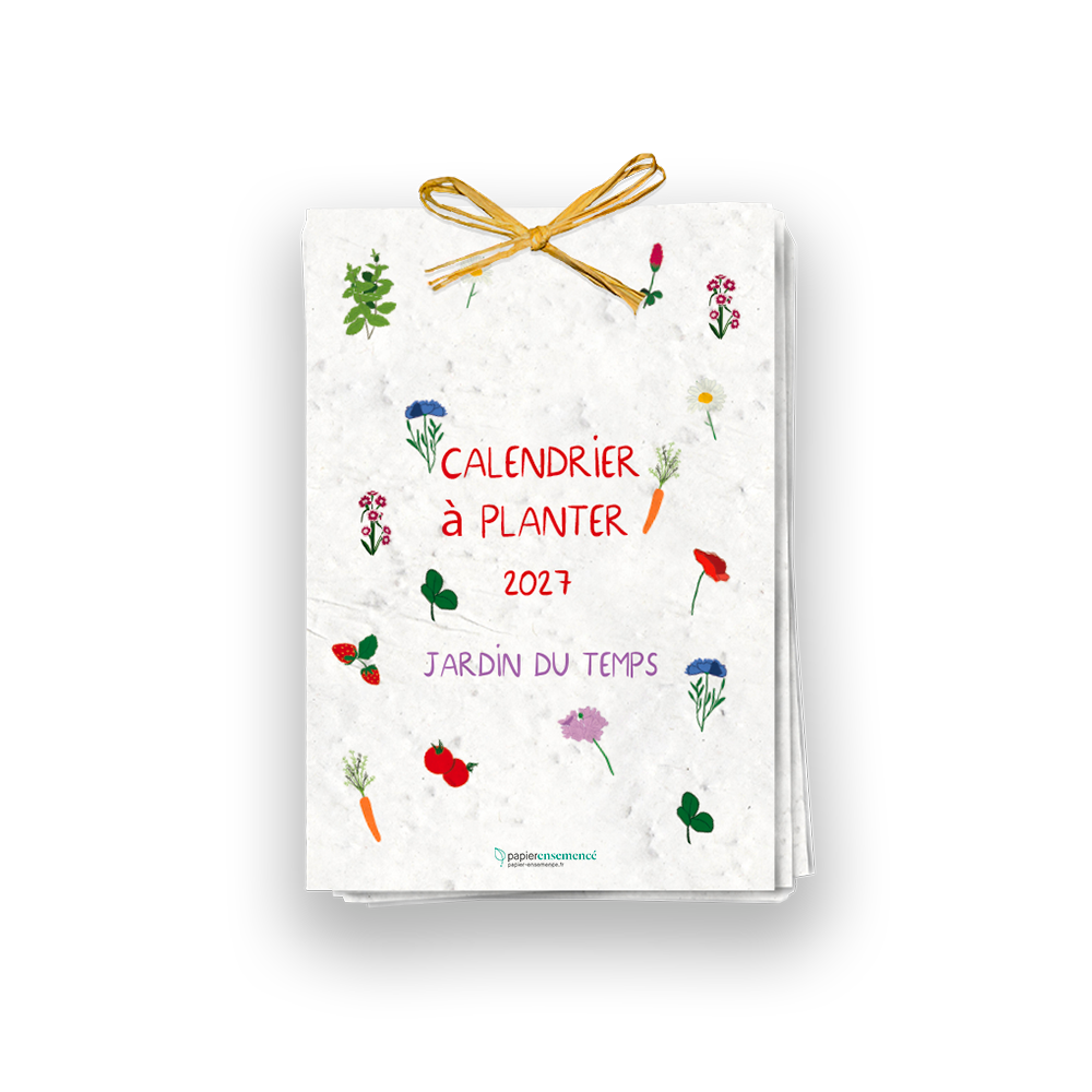 Calendrier 13 graines en papier ensemencé à planter - format A6
