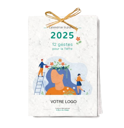 Calendrier 13 graines en papier ensemencé à planter - format A6 - 3