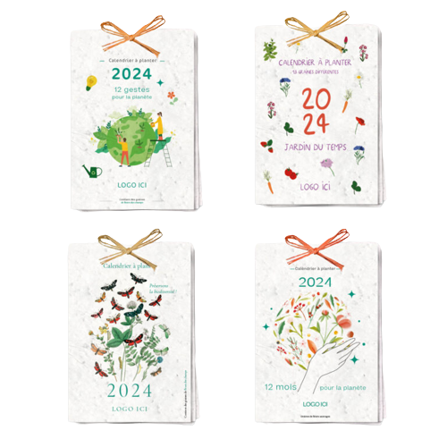 Calendrier 13 graines en papier ensemencé à planter - format A6 - 8