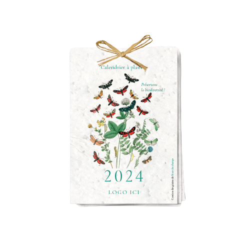 Calendrier 13 graines en papier ensemencé à planter - format A6 - 5