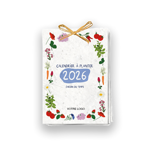 Calendrier 13 graines en papier ensemencé à planter - format A6